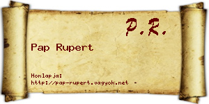 Pap Rupert névjegykártya